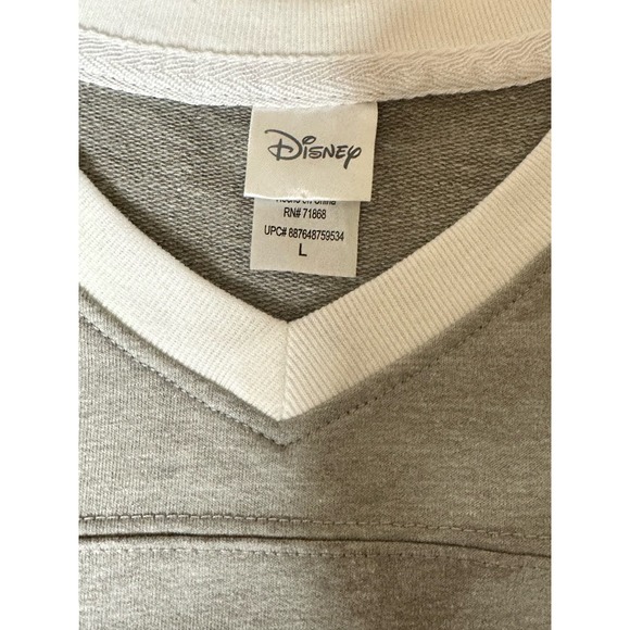 Mickey Mouse jersey gray and white long sleeve v neck large - Picture 2 of 7